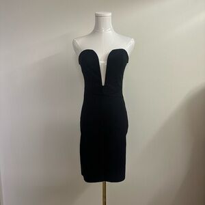 Solemio Black Strapless Dress